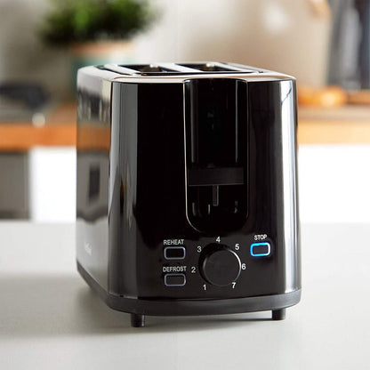 VonShef 220 volt 2 Slice Black Toaster 2000133 220v 240 volts 50 hz - 220 - Electronics