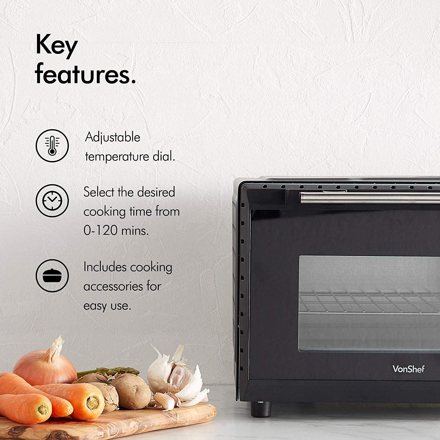 Vonshef 220 Volt 20L Toaster Oven 220v 240Volts 2000003 - 220 - Electronics