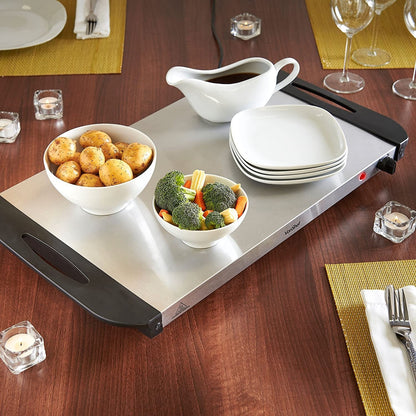 Vonshef 220 volt 3 pan buffet server warming pan buffet electric chafing dish 2013321 220v 240 volts - 220 - Electronics