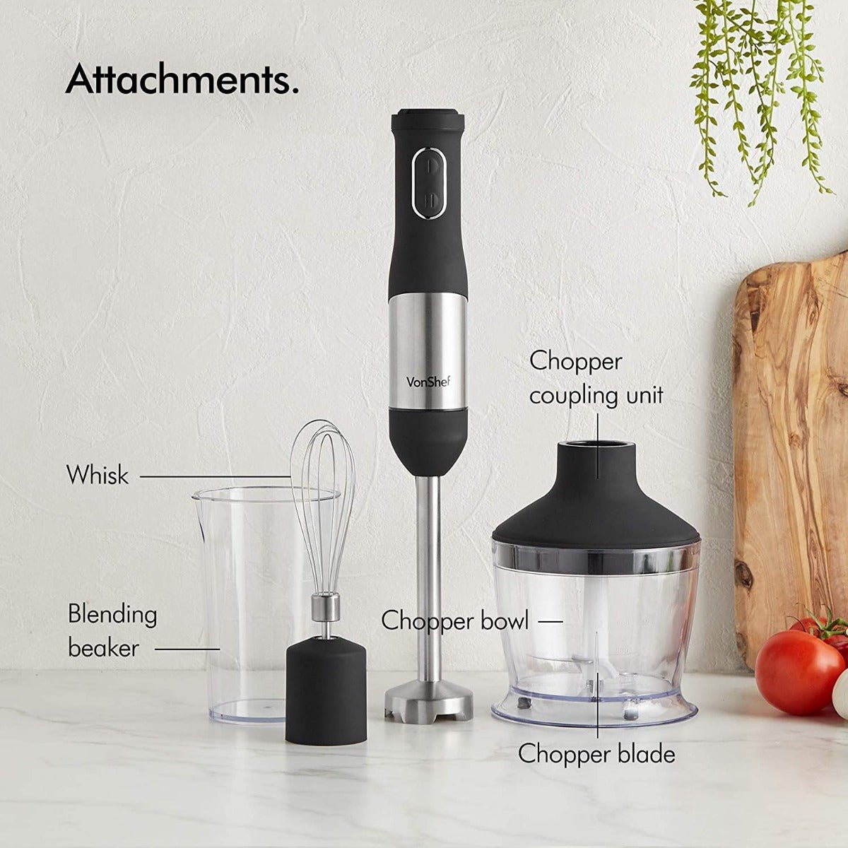 Vonshef 220 volt 3in1 hand blender 200067 220v 240 volts Powerful 800 watts - 220 - Electronics