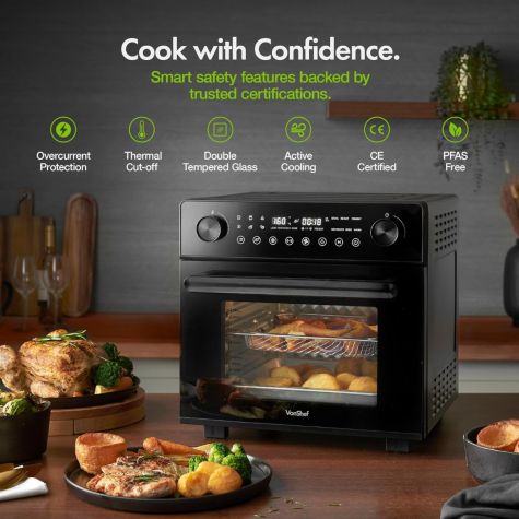 Vonshef 220 volt air fryer oven 18 Liter Convection oven rotisserie 14 - in - 1 Airfryer toaster bake model 2501014 Air Fryer oven 220v 240 volts - 220 - Electronics