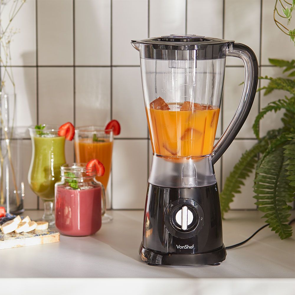 Vonshef 220 volt blender 500 watts Plastic Jar 1.5 Liter 220 Volts 220v model 2000148 - 220 - Electronics