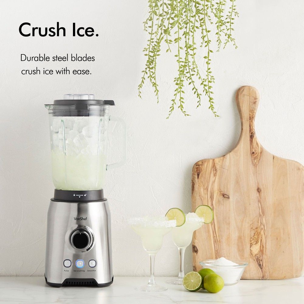 VonShef 220 volt Blender and Grinder 1000 Watts Glass Jar 2000087 220v 240 volts 50 hz - 220 - Electronics