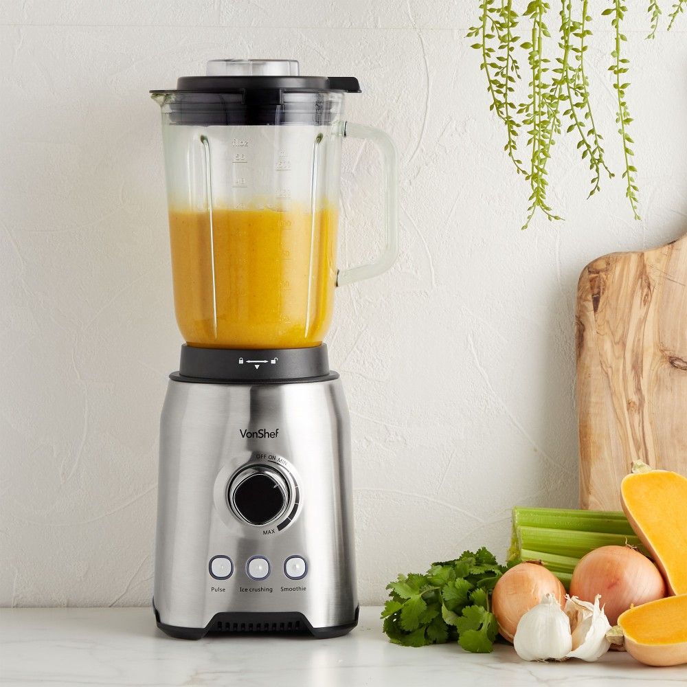 VonShef 220 volt Blender and Grinder 1000 Watts Glass Jar 2000087 220v 240 volts 50 hz - 220 - Electronics