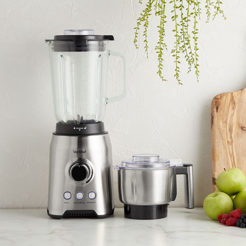 VonShef 220 volt Blender and Grinder 1000 Watts Glass Jar 2000087 220v 240 volts 50 hz - 220 - Electronics