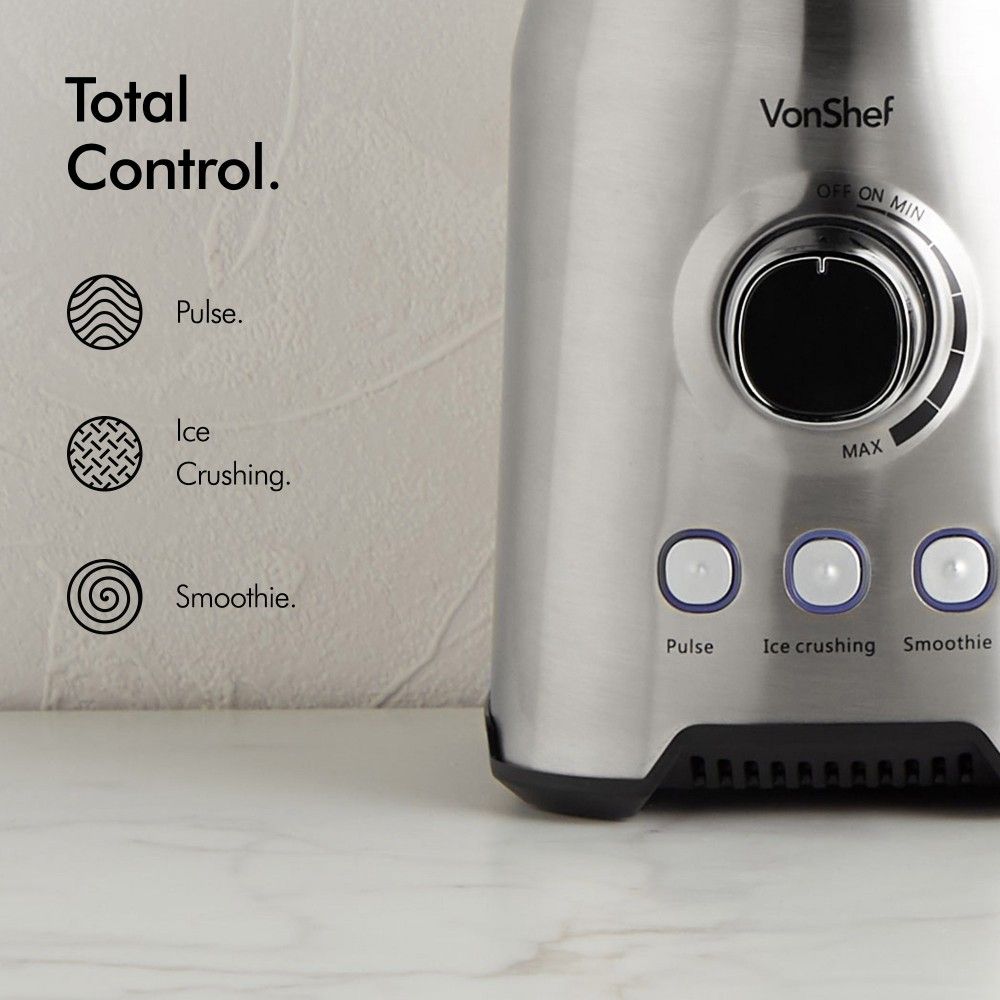 VonShef 220 volt Blender and Grinder 1000 Watts Glass Jar 2000087 220v 240 volts 50 hz - 220 - Electronics