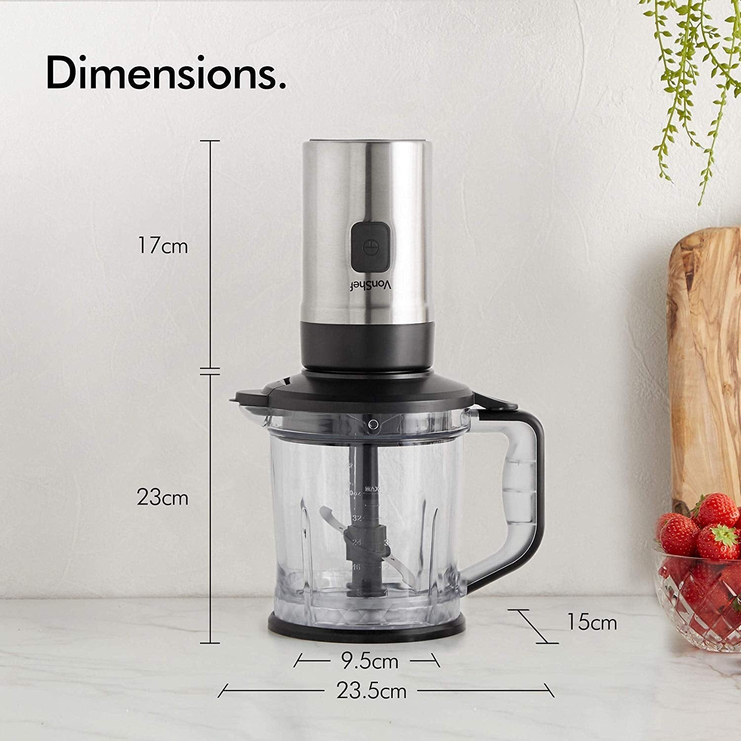 Vonshef 220 Volt Blender Smoothie Maker Food Processor Grinder 220v 240 volts 2000080 - 220 - Electronics