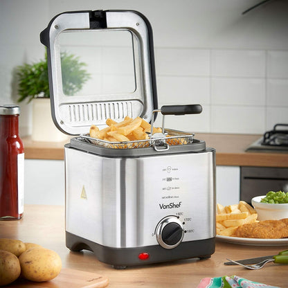 Vonshef 220 volt deep fryer 1.5 Liter stainless steel 220v 240 volts with window 13181 - 220 - Electronics
