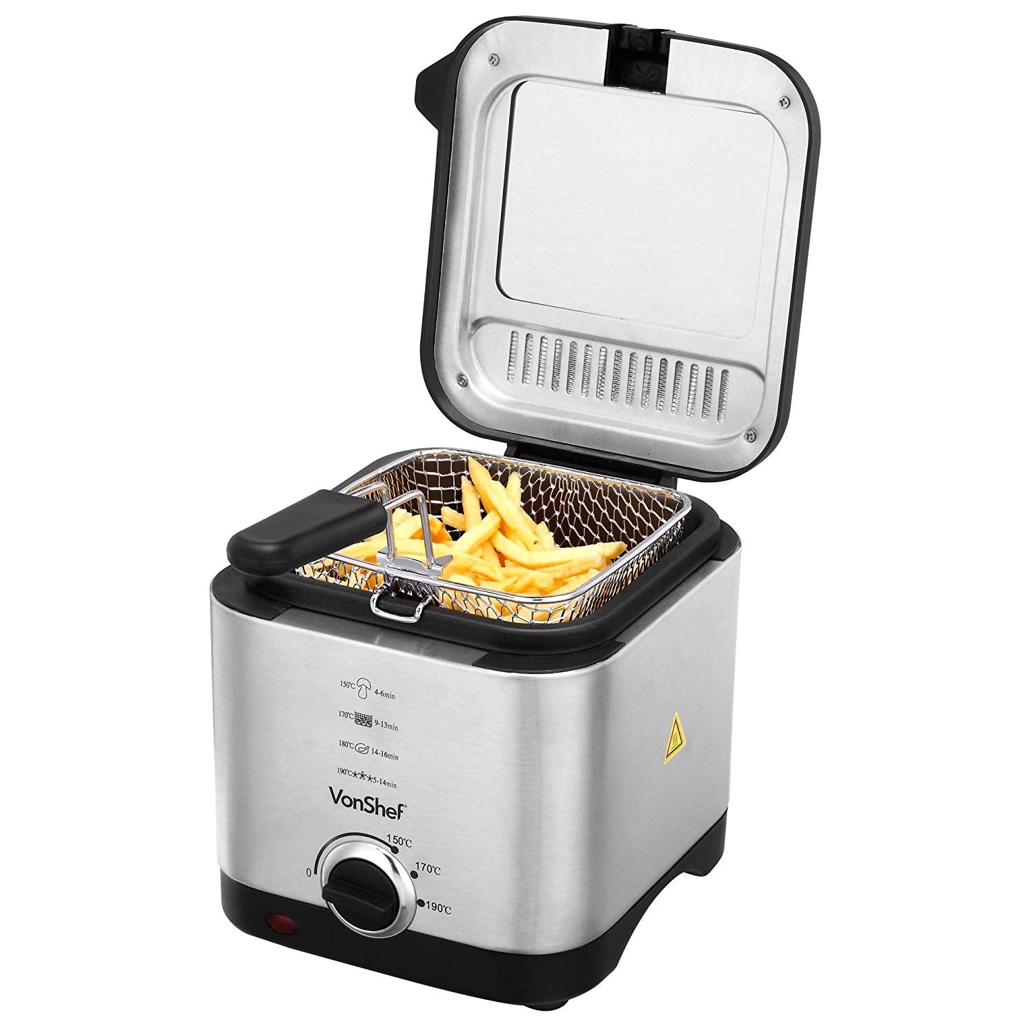 Vonshef 220 volt deep fryer 1.5 Liter stainless steel 220v 240 volts with window 13181 - 220 - Electronics