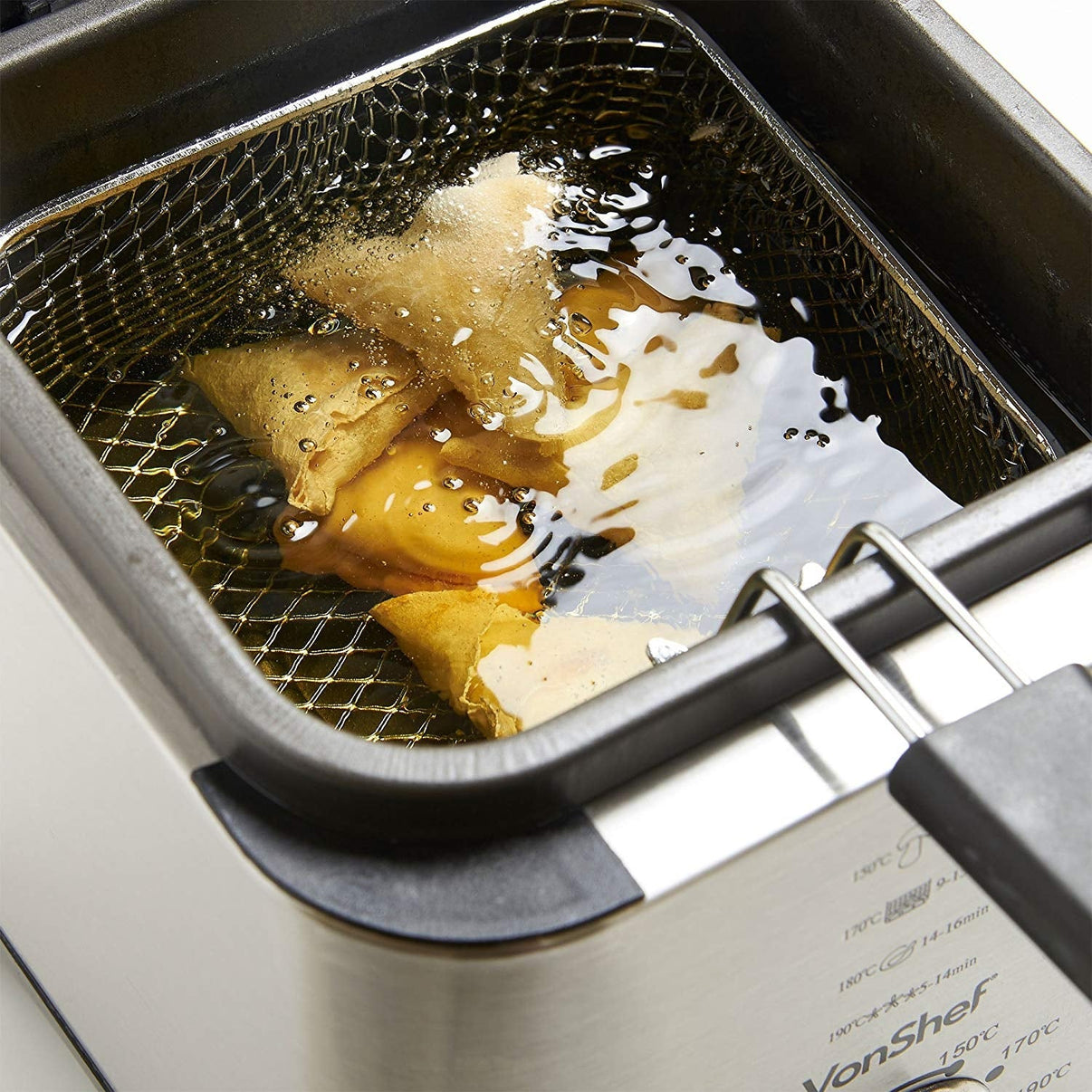 Vonshef 220 volt deep fryer 1.5 Liter stainless steel 220v 240 volts with window 13181 - 220 - Electronics
