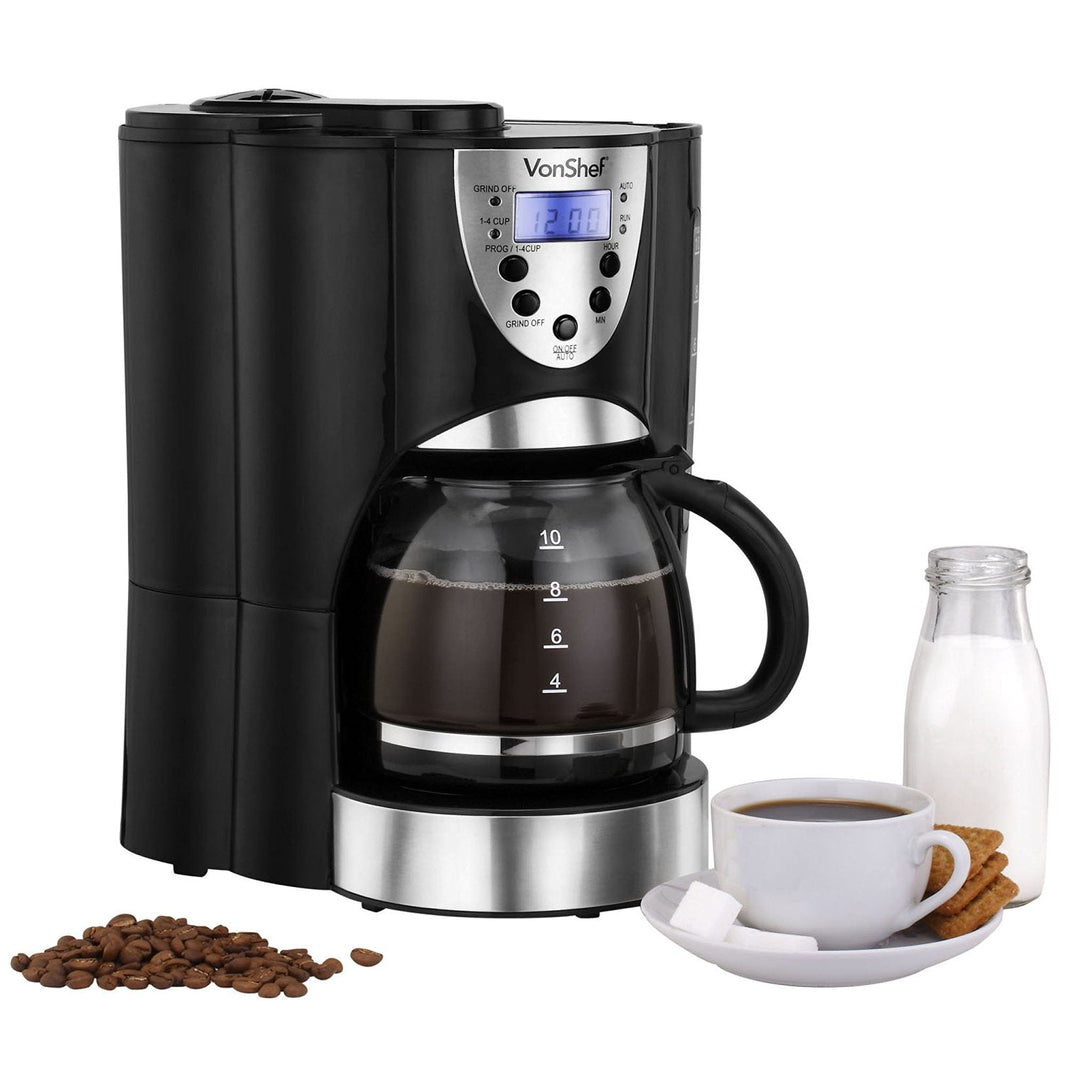 VonShef 220 - Volt Digital Programmable Coffee Maker with Built - in Grinder 13163 - 220 - Electronics