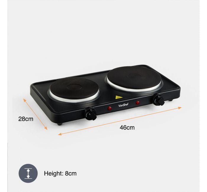 Vonshef 220 volt Double Hot Plate Electric burner 2000118 220v 240 volts - 220 - Electronics