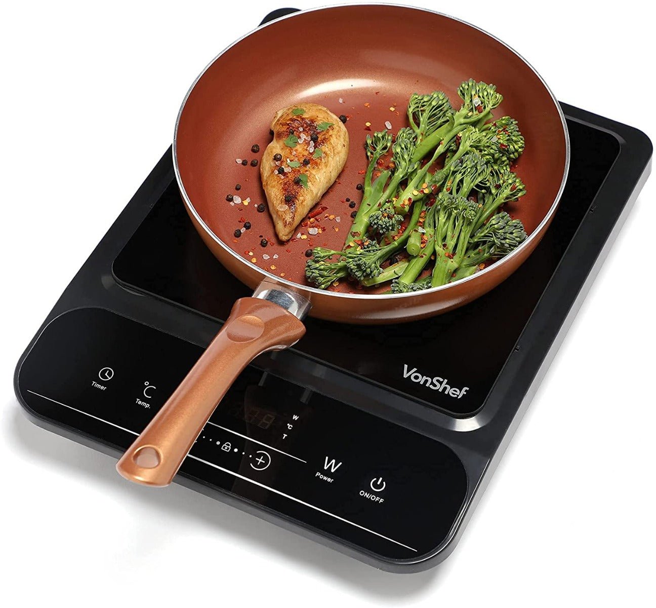 Vonshef 220 Volt Electric Induction Cooktop Hotplate 2000W with Digital LED Display 220v 240 Volt 2000157 - 220 - Electronics
