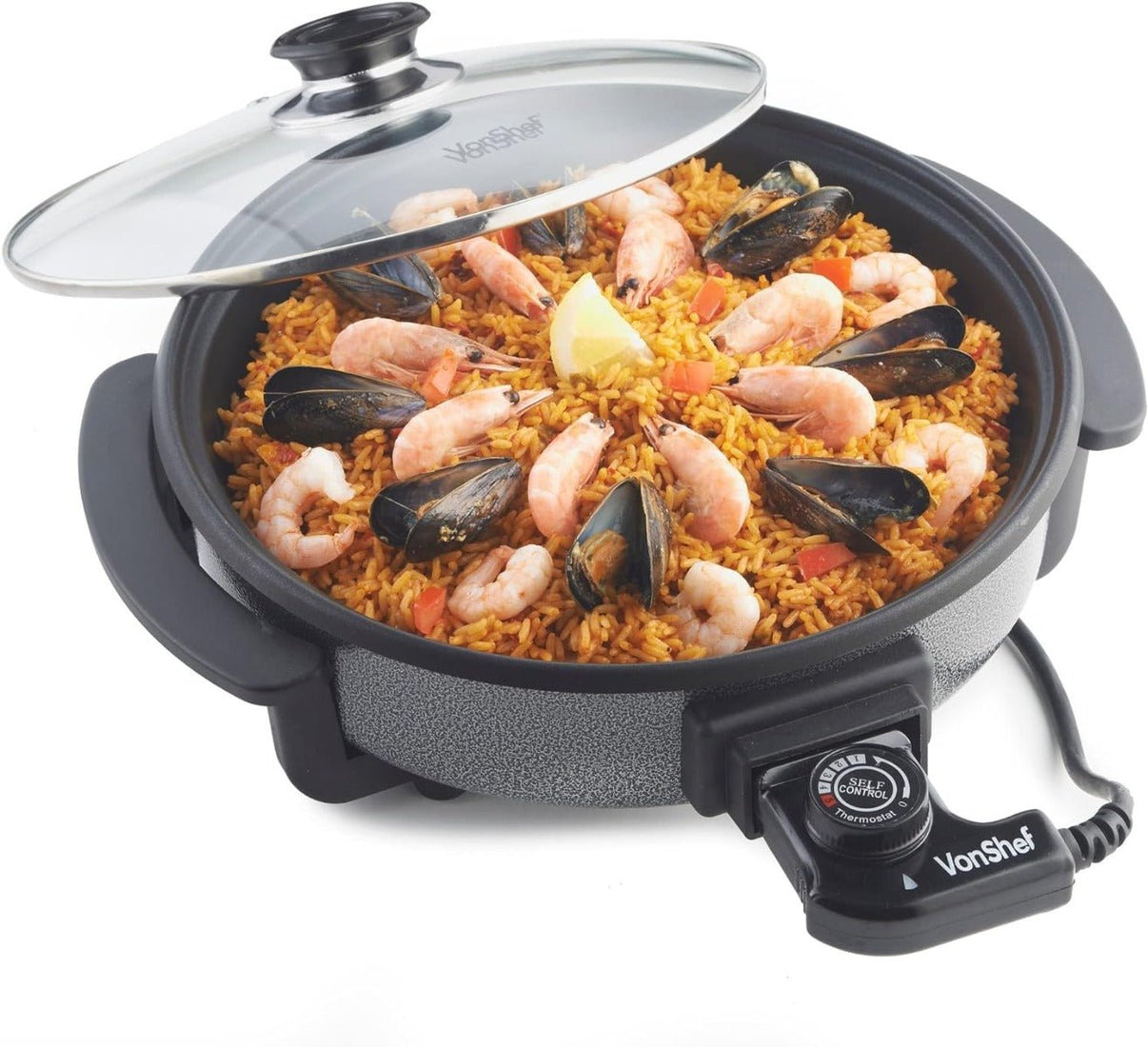 Vonshef 220 Volt Electric Pot Grill Hot Plate Skillet 220v 240 Volts 2007088 - 220 - Electronics