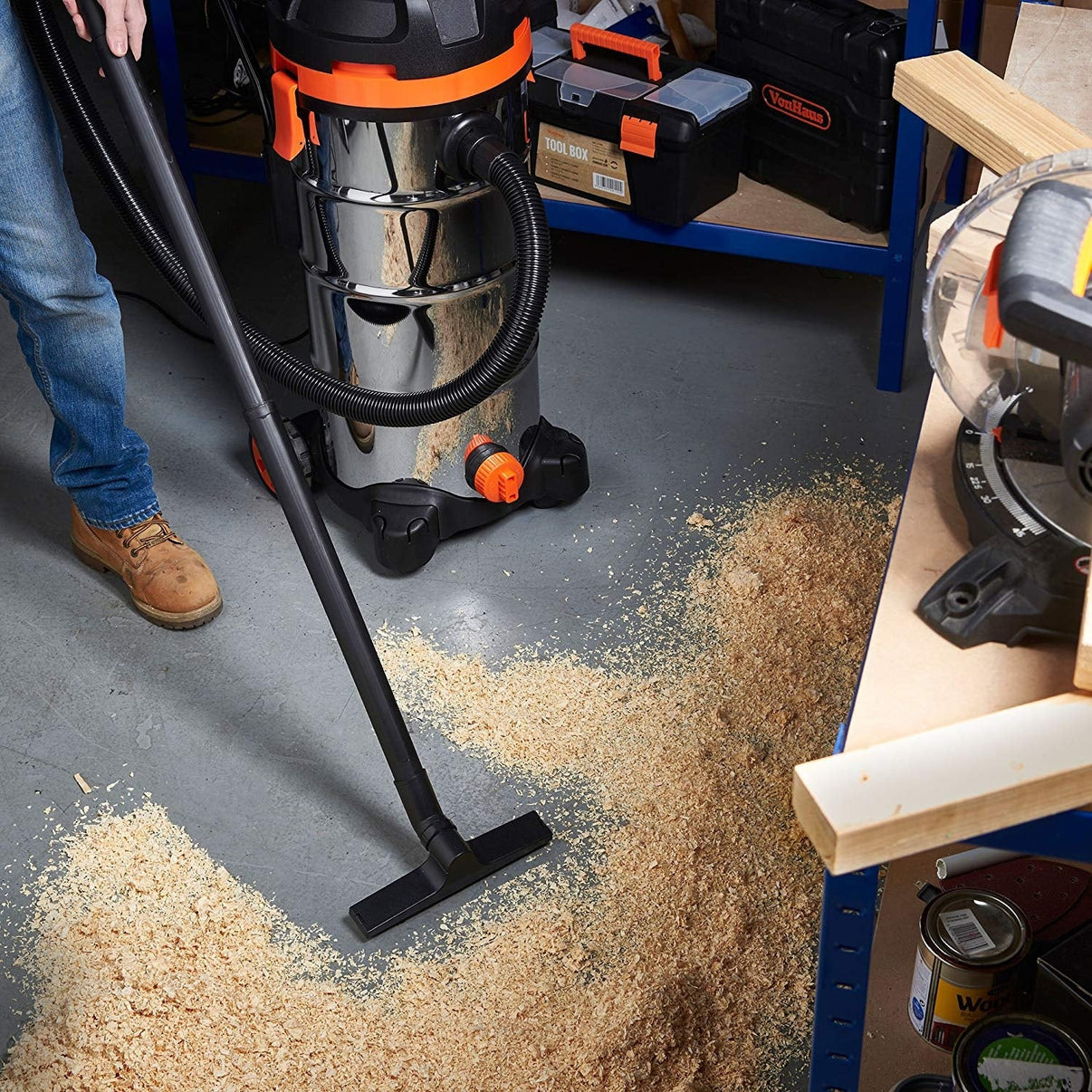 Vonshef 220 volt Extra large wet dry drum vacuum shop vac 45 Liter 220v 240 volts 50 hz model 15188 - 220 - Electronics