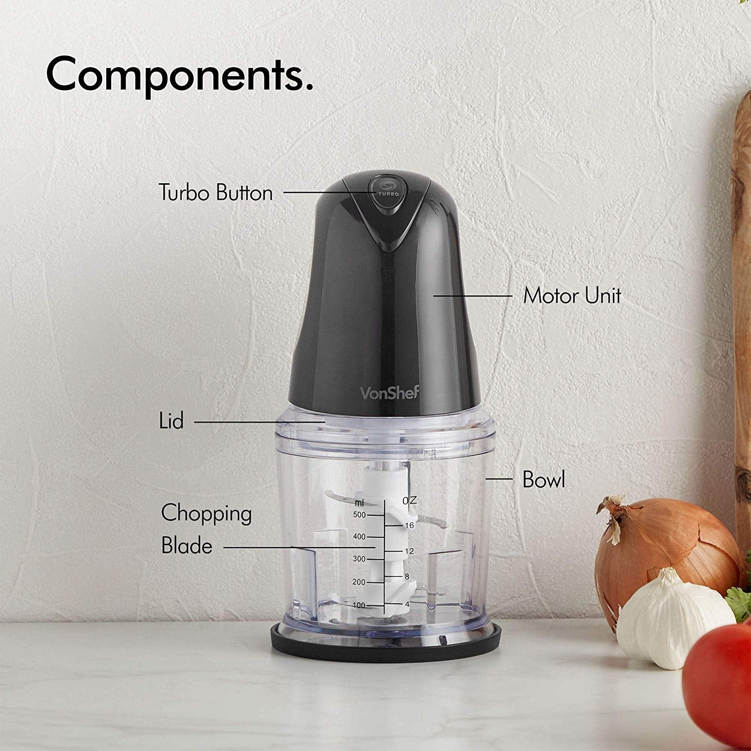 Vonshef 220 volt Food processor, Mini Chopper Choper, Mixer & Puree 220v 240 Volts 2000086 - 220 - Electronics
