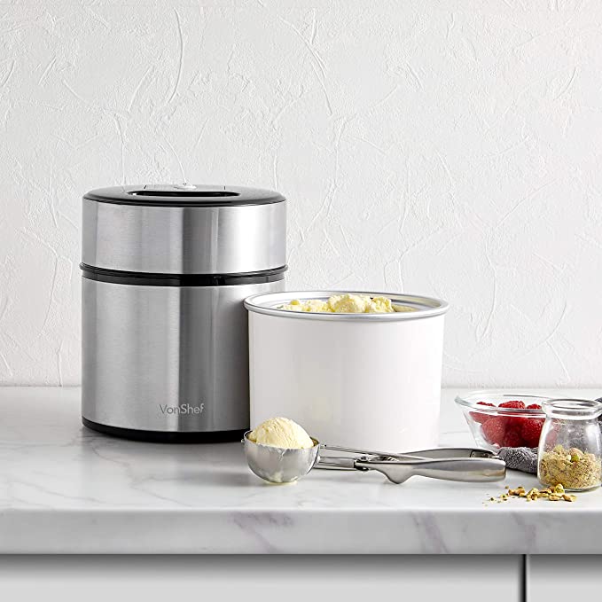 Vonshef 220 volt Ice Cream Maker 2000021 Stainless Steel 2 Liter Ice Cream Maker 220v 240 volts 50 hz - 220 - Electronics