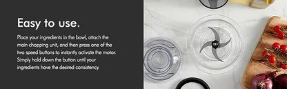 Vonshef 220 volt Mini Chopper 400 Watts 1.2 liter 5 - CUP Glass Bowl Chopper Blender 2000068 220v 240 volt 50 hz - 220 - Electronics