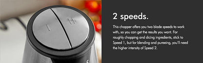 Vonshef 220 volt Mini Chopper 400 Watts 1.2 liter 5 - CUP Glass Bowl Chopper Blender 2000068 220v 240 volt 50 hz - 220 - Electronics