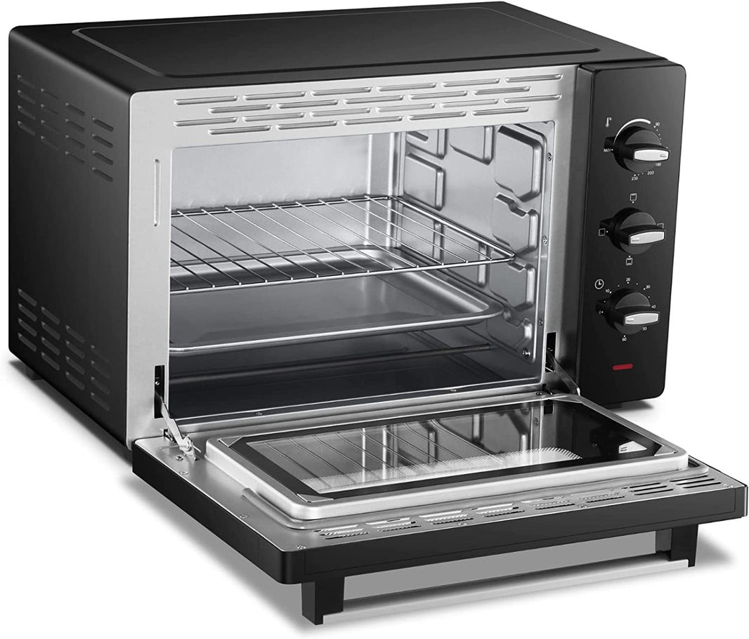 VonShef 220 volt Mini Oven toaster oven & Grill 38 Liter 1600W Timer & Adjustable Temperature Control Includes Baking Tray, Wire Rack & Detachable Handle 220v 240 volts 2000144 - 220 - Electronics