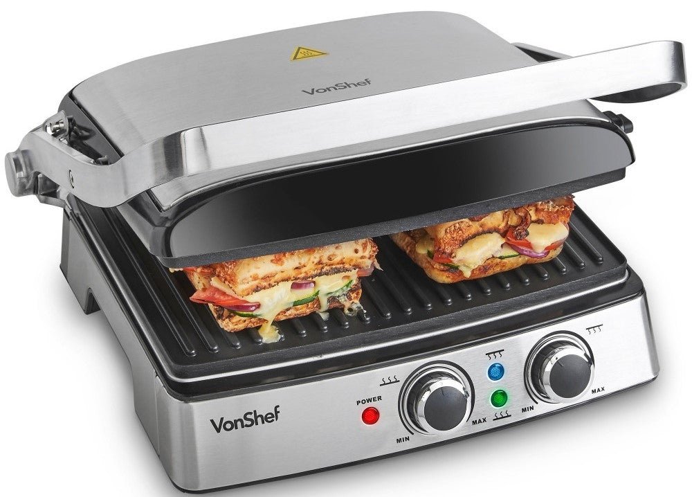 Vonshef 220 Volt Sandwich Panini Press & Grill 2 Slice 220v 240 Volts 13178 - 220 - Electronics