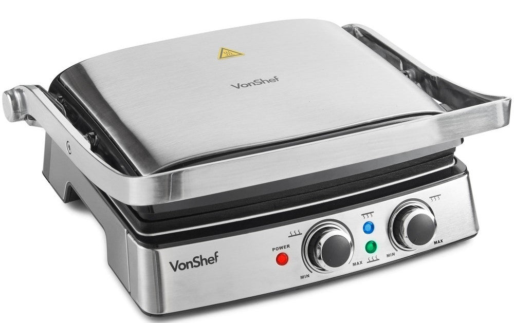 Vonshef 220 Volt Sandwich Panini Press & Grill 2 Slice 220v 240 Volts 13178 - 220 - Electronics