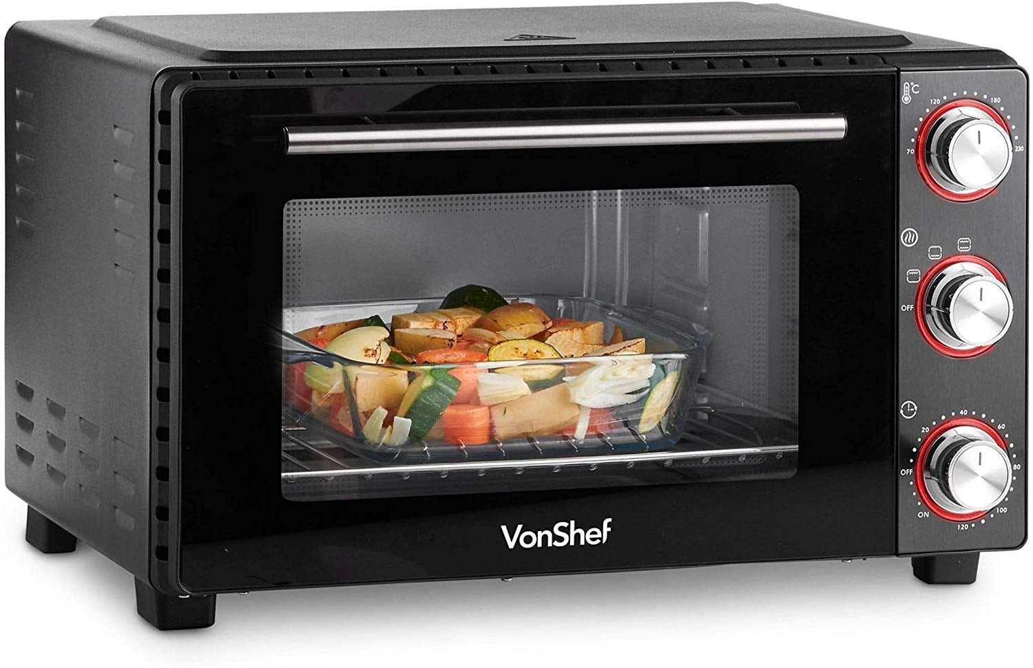 Vonshef 220 volt Toaster oven 28L mini oven grill bake roast 220v 240 volts 50 hz model 2000004 - 220 - Electronics