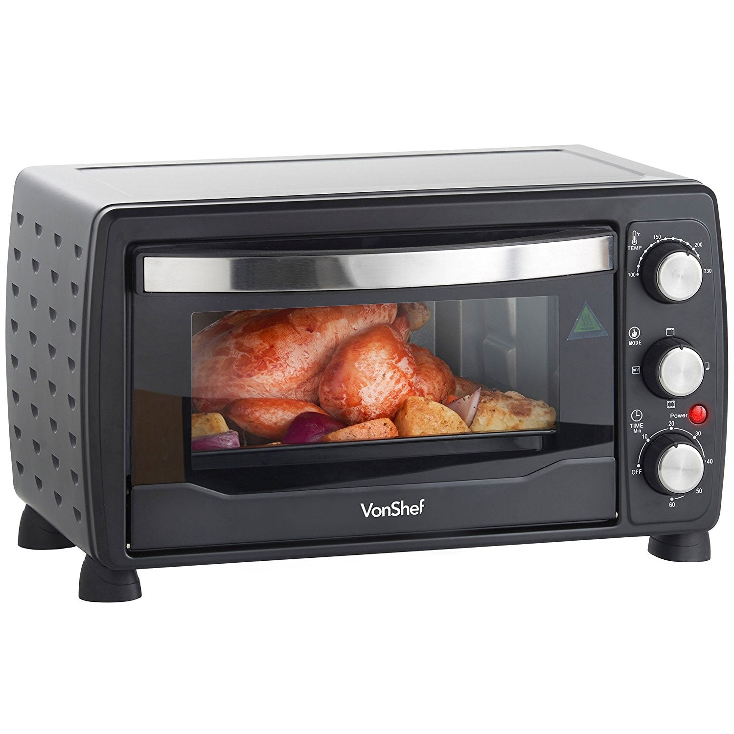 Vonshef 220 volts 19 Liter Toaster oven / Grill 1400 watts with Baking Tray & Wire Rack 220 volt 50 hz 13215 - 220 - Electronics