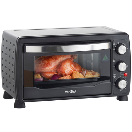 Vonshef 220 volts 19 Liter Toaster oven / Grill 1400 watts with Baking Tray & Wire Rack 220 volt 50 hz 13215 - 220 - Electronics