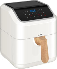 VonShef 220 volts air fryer 5 Liter Large Family size rapid air LED display, dishwasher safe healthy oil - free and low fat cooking White modern look 220v 240 volt - 220 - Electronics