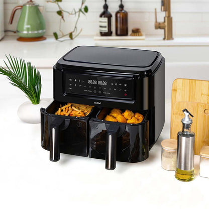 Vonshef 220 volts air fryer 9 liter with 2 trays and liners included 220v 240 volt air fryer large 2000224 - 220 - Electronics