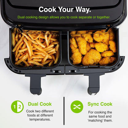 Vonshef 220 volts air fryer 9 liter with 2 trays and liners included 220v 240 volt air fryer large 2000224 - 220 - Electronics