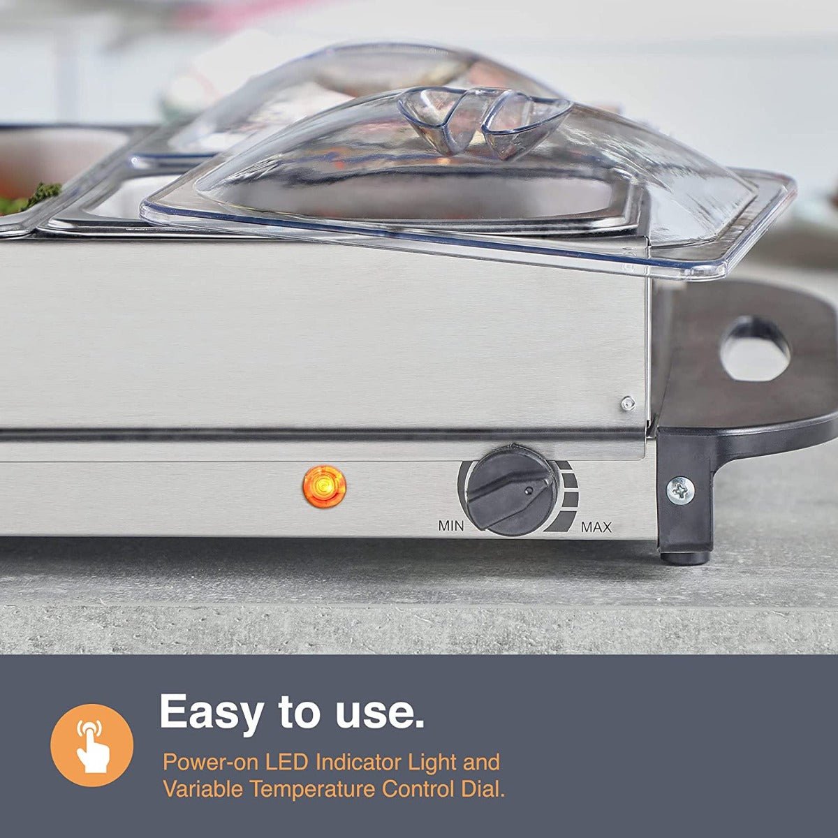 Vonshef 220 volts buffet warmer 4 Pan Buffet Server food warmer 220v 240 volts 50 hz 2000161 - 220 - Electronics