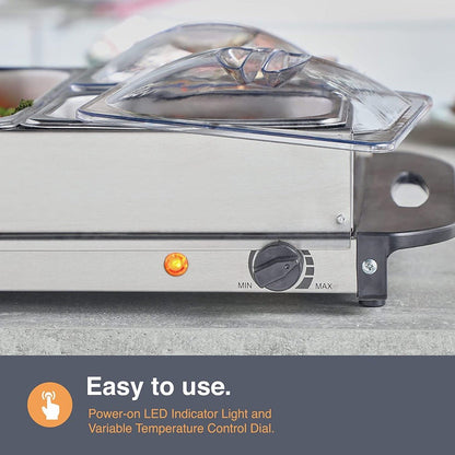 Vonshef 220 volts buffet warmer 4 Pan Buffet Server food warmer 220v 240 volts 50 hz 2000161 - 220 - Electronics