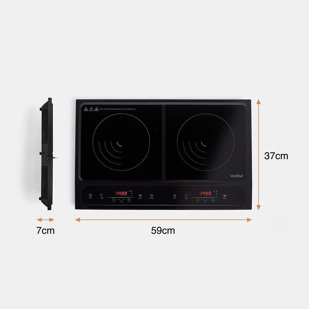 Vonshef 220 volts Double Induction Hotplate Cooktop 2000158 Hot Plate Induction Electric - 220 - Electronics
