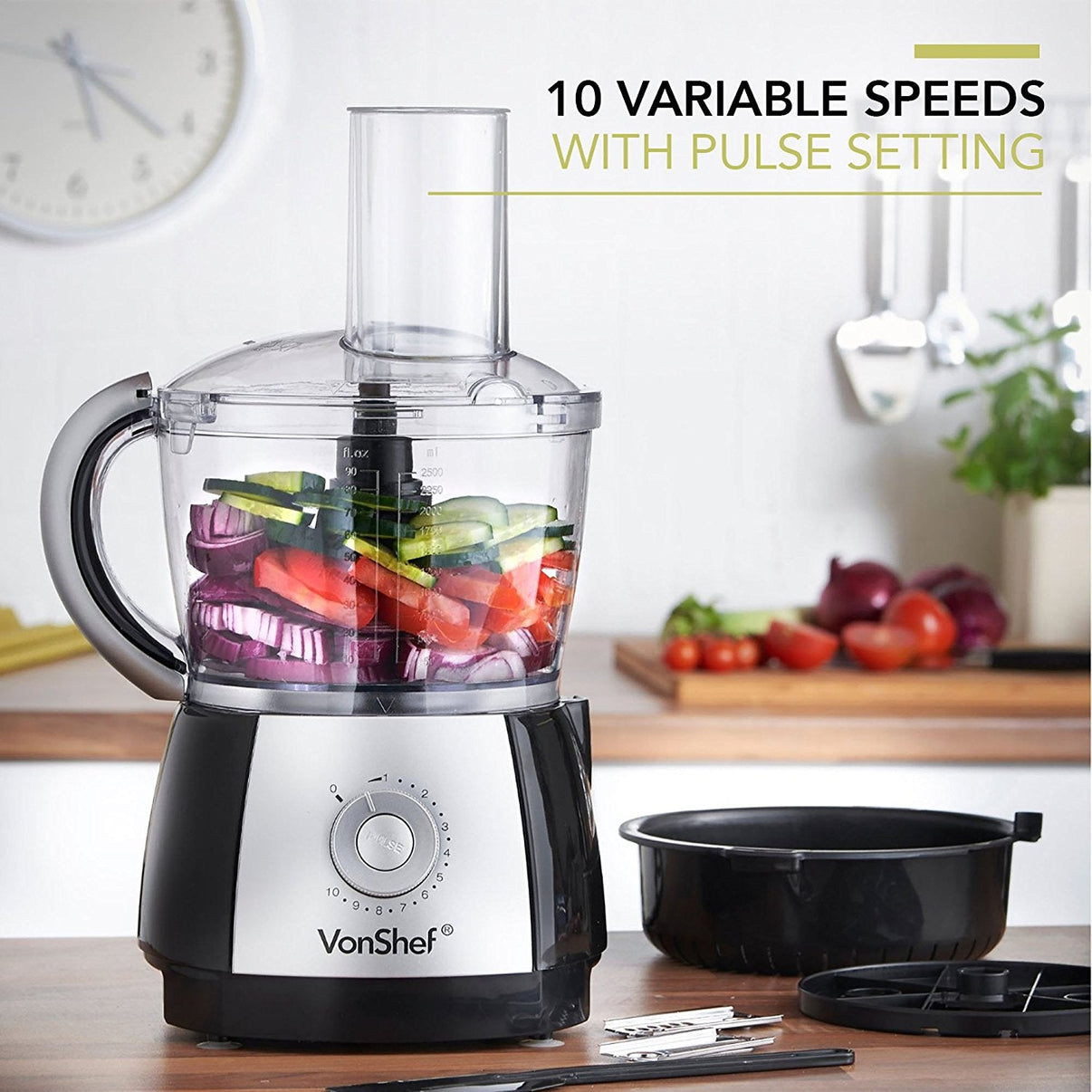 Vonshef 220 volts Food Processor with Juicer attachment 220 240 volt 50 hz 13110 - 220 - Electronics