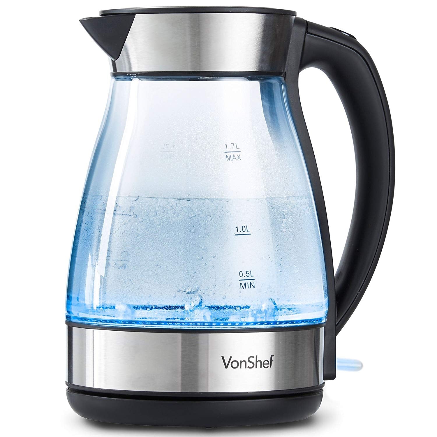 Vonshef 220 volts kettle Glass cordless stainless 220v 240 volts 50347
