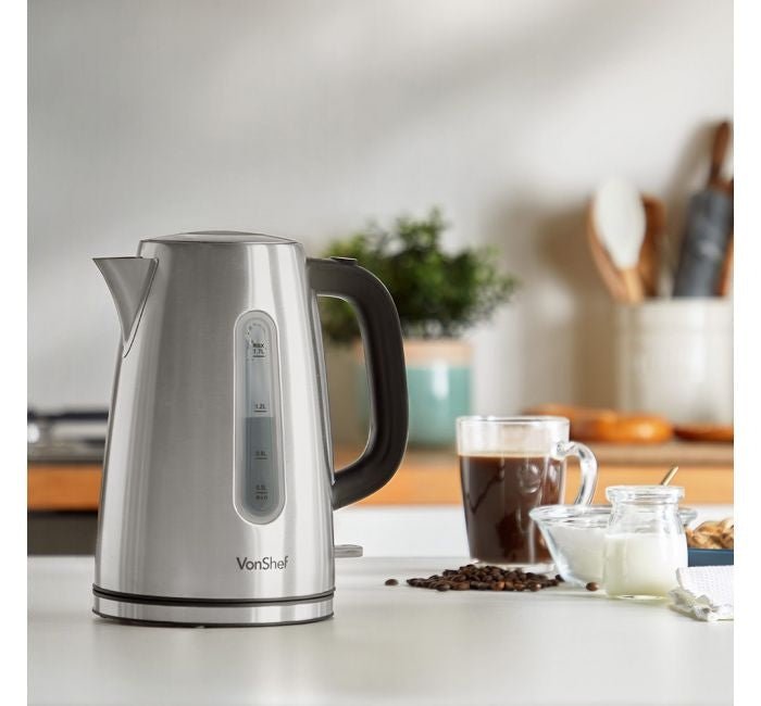 Vonshef 220 volts Kettle stainless steel 1.7 liter hot water electric kettle 2000129 220v 240 volts - 220 - Electronics