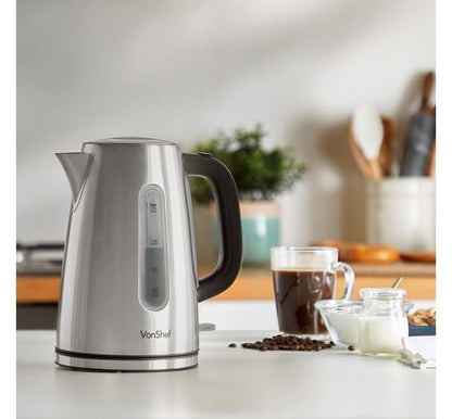 Vonshef 220 volts Kettle stainless steel 1.7 liter hot water electric kettle 2000129 220v 240 volts - 220 - Electronics
