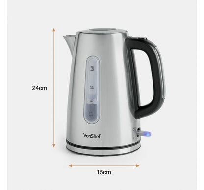 Vonshef 220 volts Kettle stainless steel 1.7 liter hot water electric kettle 2000129 220v 240 volts - 220 - Electronics