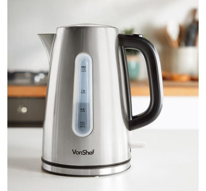 Vonshef 220 volts Kettle stainless steel 1.7 liter hot water electric kettle 2000129 220v 240 volts - 220 - Electronics