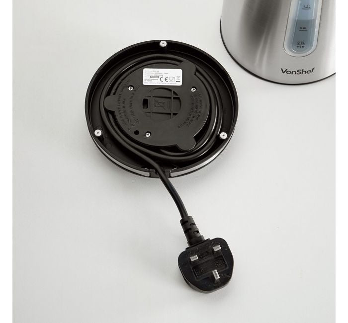Vonshef 220 volts Kettle stainless steel 1.7 liter hot water electric kettle 2000129 220v 240 volts - 220 - Electronics