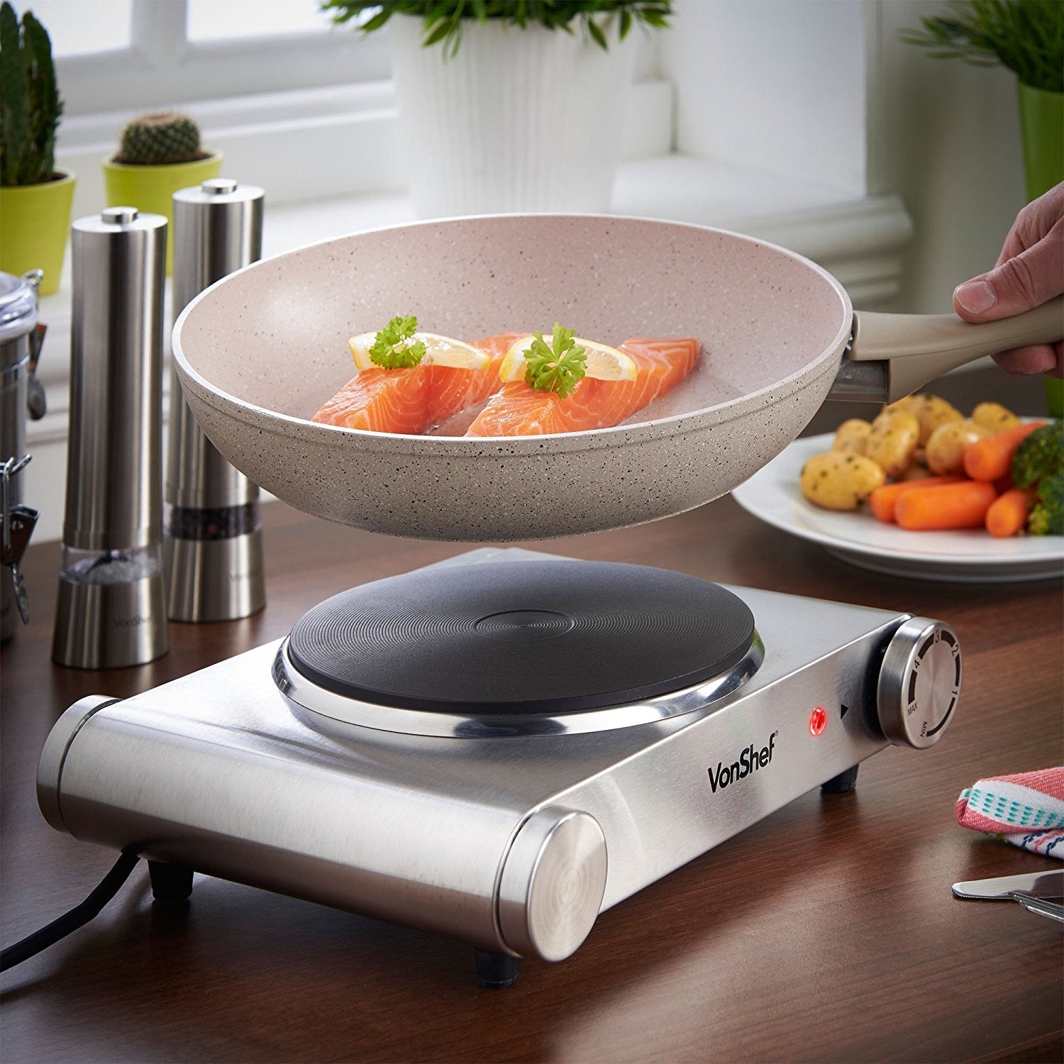 Vonshef 220 volts premium Electric burner hot plate stainless steel 220 volt 13151 - 220 - Electronics