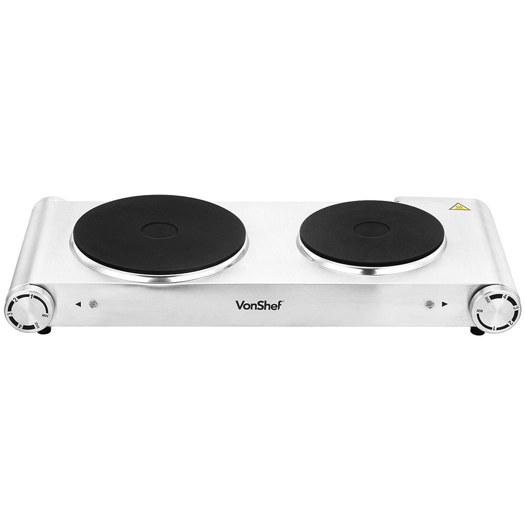 Vonshef 220 volts Premium Stainless Steel Electric Burner Double Hot Plate 13154 - 220 - Electronics