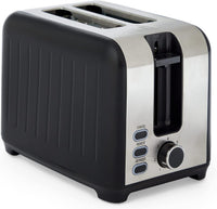Vonshef 220 volts toaster 2 slice Wide Slot, 7 Browning Controls, Reheat & Defrost, Anti - Jam Function, Crumb Tray and Cord Storage - Black & Silver 220v 240 volts - 220 - Electronics