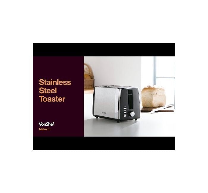 Vonshef 220 volts Toaster Stainless steel 2 slice 2000132 220v 240 volts - 220 - Electronics
