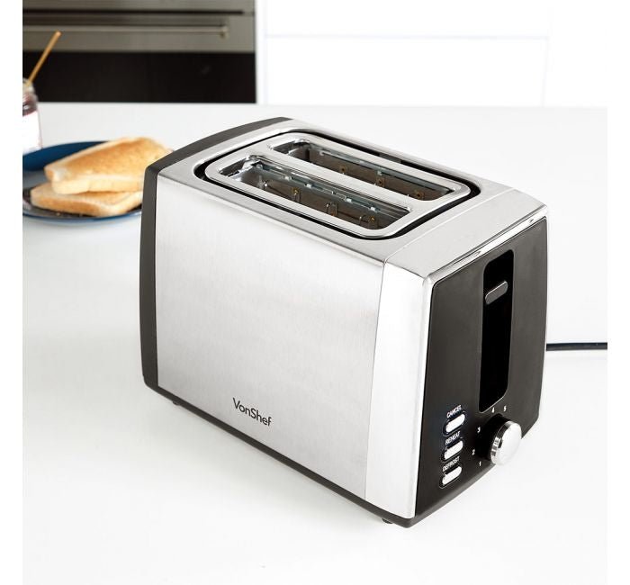 Vonshef 220 volts Toaster Stainless steel 2 slice 2000132 220v 240 volts - 220 - Electronics