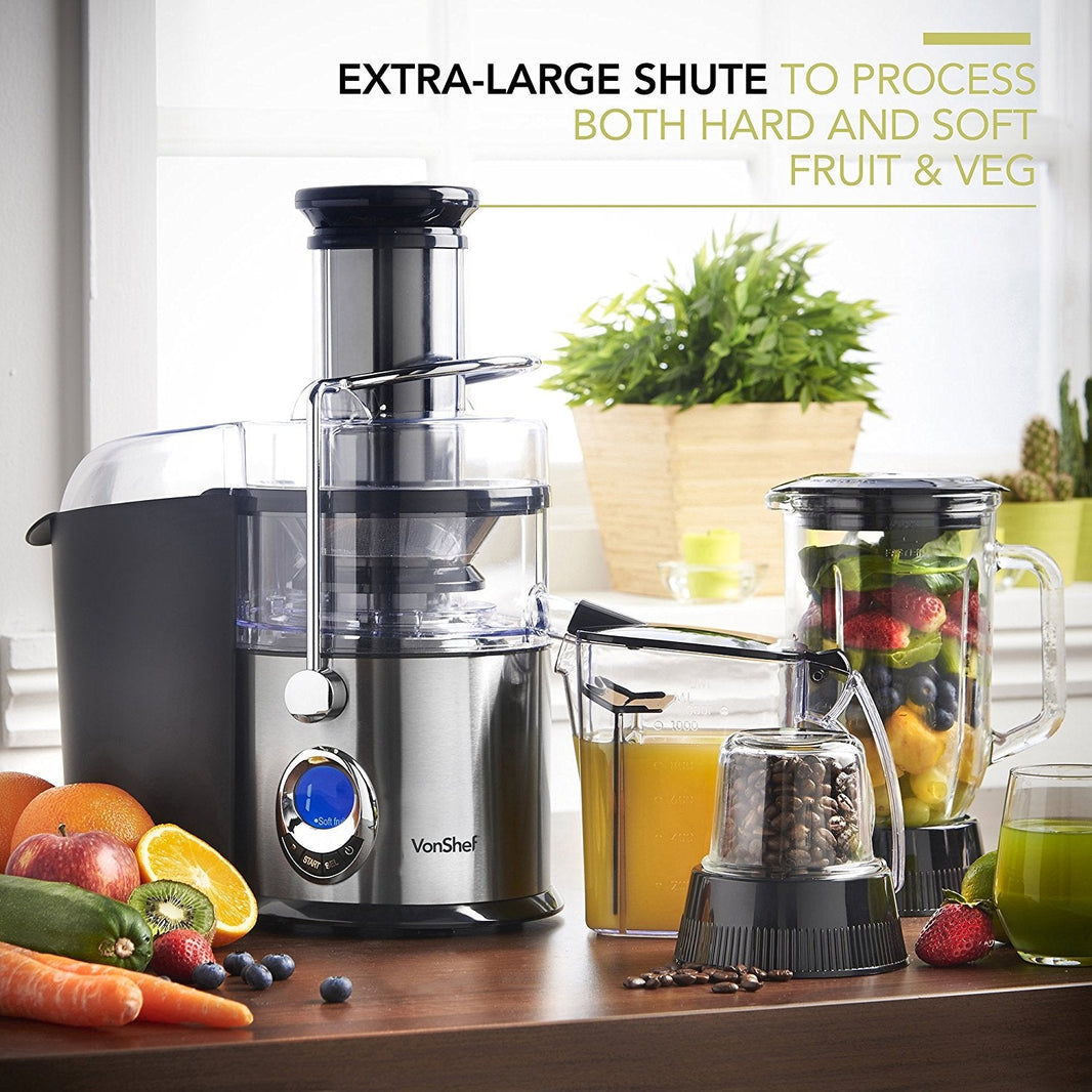 VonShef 3 - in - 1 Juicer, Blender, & Grinder for 220 Volts 13187 - 220 - Electronics