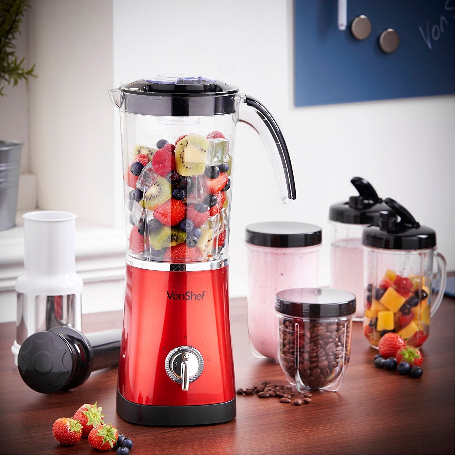 Vonshef Blender Juicer Grinder and Smoothie Maker for 220 - 240 Volts & 50 hz 13185 - 220 - Electronics