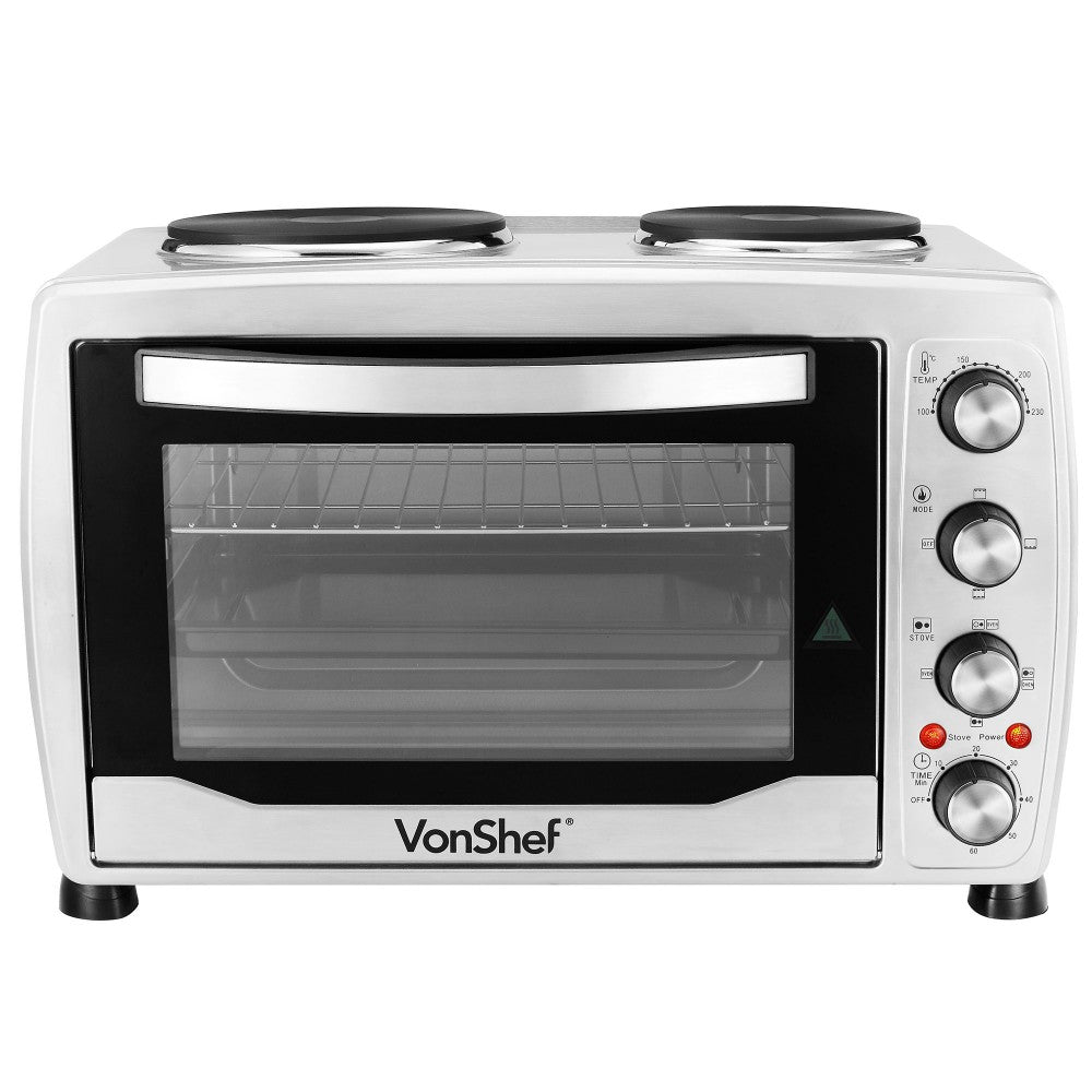 Vonshef Large Toaster Oven w/Double Hot Plate for 220 Volts and 50hz 13217 - 220 - Electronics